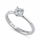 Sterling Silver 5mm Round Cut CZ Ring