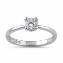 Sterling Silver 5mm Round Cut CZ Ring