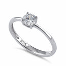 Sterling Silver 5mm Round Cut Basket Setting CZ Ring