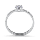 Sterling Silver 5mm Round Cut Basket Setting CZ Ring
