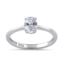 Sterling Silver 5X7mm Oval Cut CZ Ring
