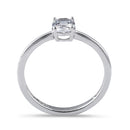 Sterling Silver 5X7mm Oval Cut CZ Ring