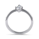 Sterling Silver 4X8mm Marquise Cut CZ Ring