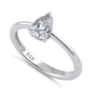 Sterling Silver 5X7mm Pear Cut CZ Ring