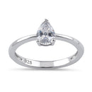 Sterling Silver 5X7mm Pear Cut CZ Ring