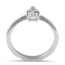 Sterling Silver 5X7mm Pear Cut CZ Ring