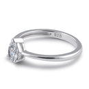 Sterling Silver 5X7mm Pear Cut CZ Ring