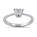 Sterling Silver 6X6mm Heart Cut CZ Ring