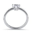 Sterling Silver 6X6mm Heart Cut CZ Ring