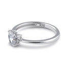 Sterling Silver 6X6mm Heart Cut CZ Ring