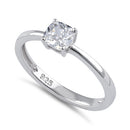 Sterling Silver 5X5mm Cushion Cut CZ Ring