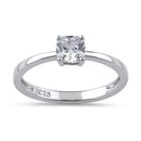 Sterling Silver 5X5mm Cushion Cut CZ Ring