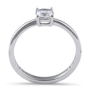 Sterling Silver 5X5mm Cushion Cut CZ Ring