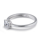 Sterling Silver 5X5mm Cushion Cut CZ Ring