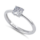 Sterling Silver 5X5mm Octagon Step Cut CZ Ring