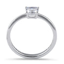 Sterling Silver 5X5mm Octagon Step Cut CZ Ring