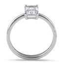 Sterling Silver 5X7mm Octagon Emerald Cut CZ Ring