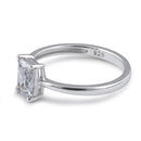Sterling Silver 5X7mm Octagon Emerald Cut CZ Ring
