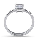 Sterling Silver 5X7mm Octagon Radiant Cut CZ Ring