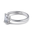 Sterling Silver 5X7mm Octagon Radiant Cut CZ Ring