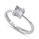 Sterling Silver 5mm Square Step Cut CZ Ring