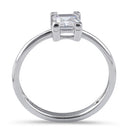 Sterling Silver 5mm Square Step Cut CZ Ring