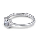 Sterling Silver 5mm Square Step Cut CZ Ring