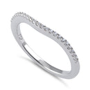 Sterling Silver Thin Clear CZ Curve Ring