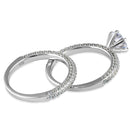 Sterling Silver Round 6.5mm CZ Solitaire Engagement Ring Set