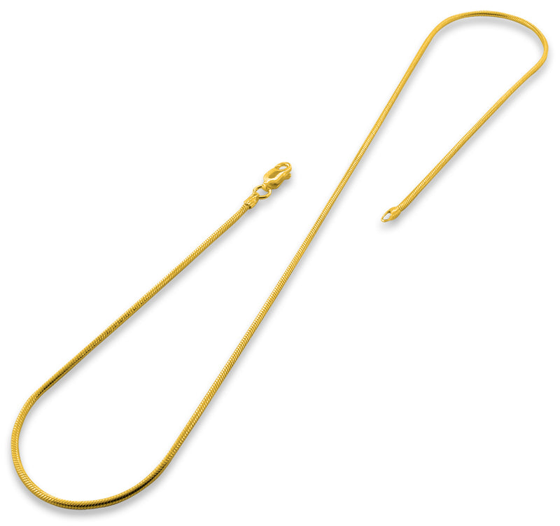 14K Gold Plated Sterling Silver Snake Chain 1.1MM