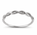 Solid 14K White Gold Twisted Rope Ring