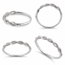 Solid 14K White Gold Twisted Rope Ring