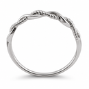 Solid 14K White Gold Twisted Rope Ring