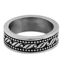 Stainless Steel Waive Pattern Band Ring