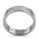 Stainless Steel CZ Band Ring