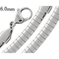 Stainless Steel Dome Omega Necklace 6MM