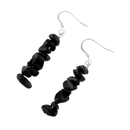 Synthetic Black Agate Chips Dangle Earrings (Not Sterling Silver)