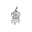 Solid 14K White Gold Dream catcher Pendant