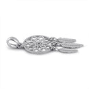 Solid 14K White Gold Dream catcher Pendant