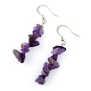 Amethyst Chips Dangle Earrings (Not Sterling Silver)