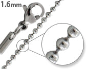 Stainless Steel Bead Chain Necklace 1.6 MM