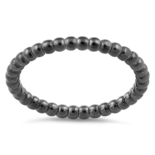 Black Rhodium Plated Stackable Bead Ring