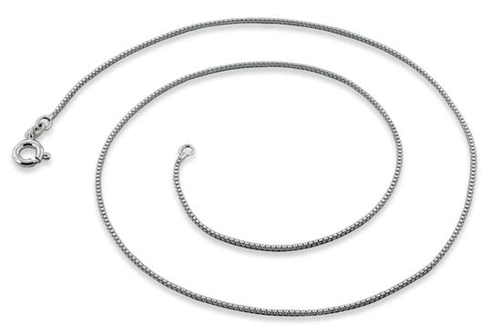 Rhodium Sterling Silver Box Chain 0.7MM