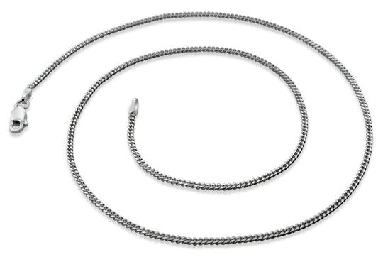 Rhodium Sterling Silver Curb Chain 1.7 MM