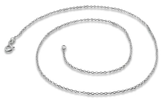 Rhodium Sterling Silver Cable Chain 1.15mm