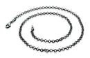 Black Rhodium Sterling Silver Rollo Chain 3.0MM
