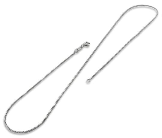Rhodium Sterling Silver Box Chain 1MM
