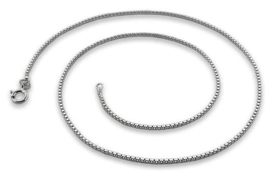 Rhodium Sterling Silver Box Chain 1.1MM