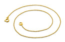 14K Gold Plated 16" Bead Brass Chain Necklace 1.50mm