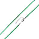 16" 2mm Silk Cord Necklace w/ Stainless Steel Clasp Adj to 18" - Pack of 10